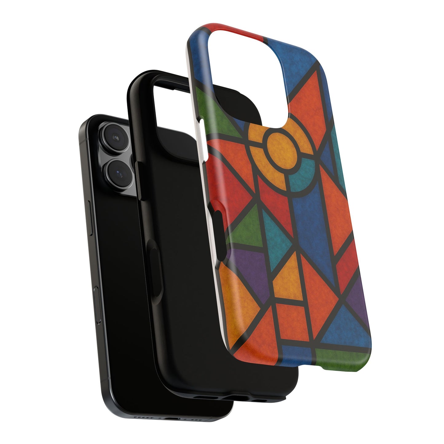 Colorful Stained Glass Phone Case, Artistic Phone Cover, Vibrant Protective Case, Unique Gift for Art Lovers, Stylish Smartphone Accessory