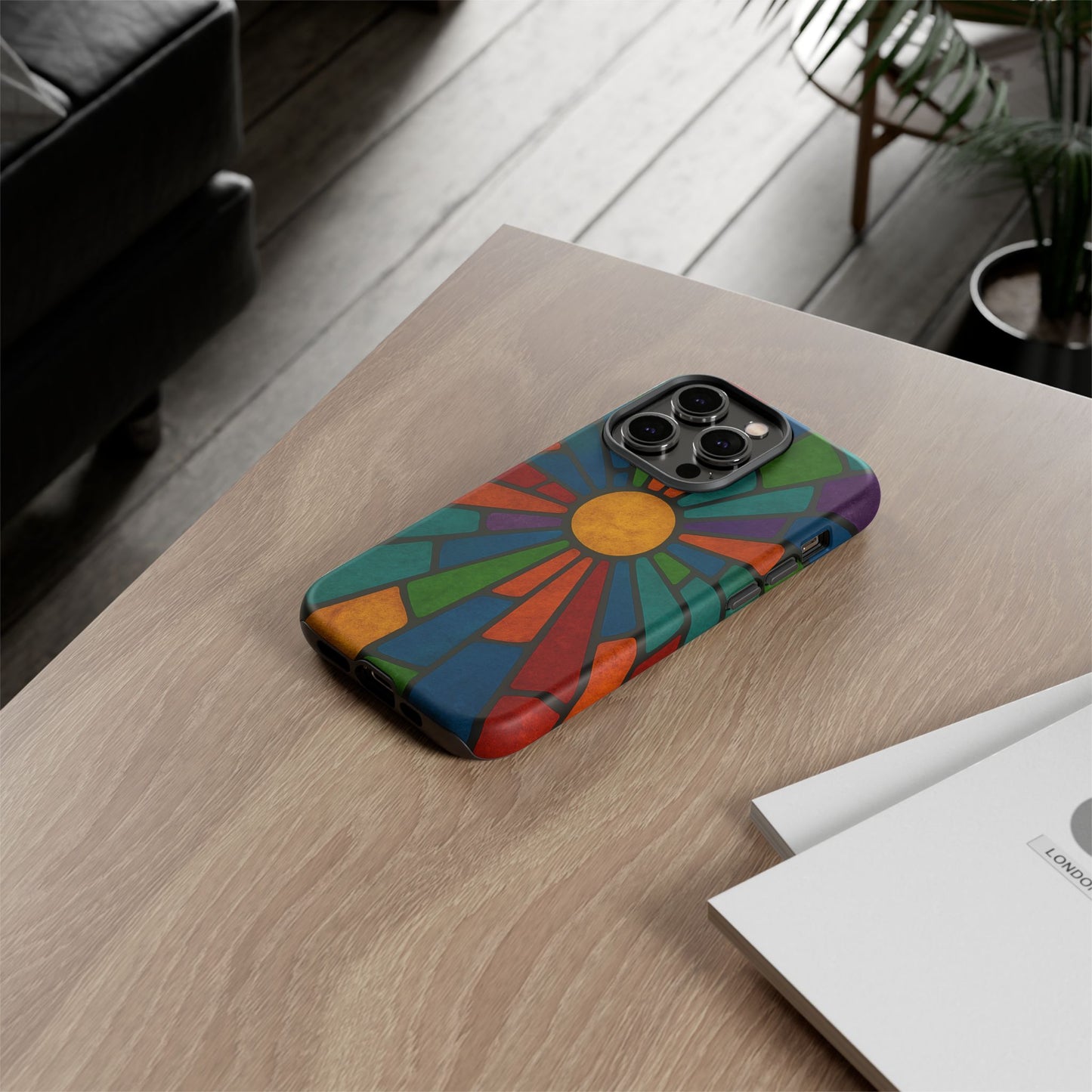 Colorful Stained Glass Phone Case, Tough Cases, Artistic Phone Cover, Vibrant Mobile Accessory, Unique Gift for Art Lovers