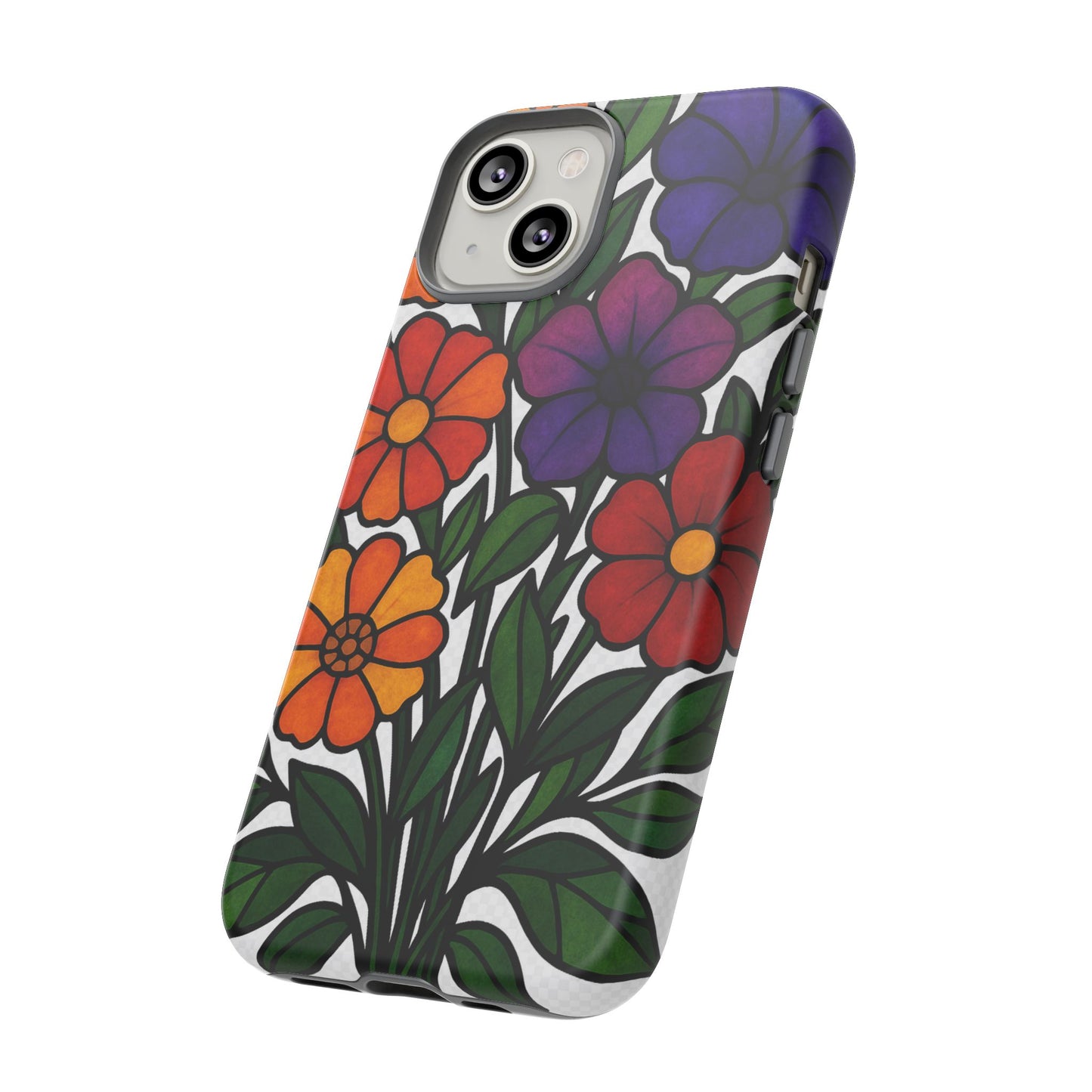Floral Phone Case, Tough Cases with Colorful Flower Design, Gift for Flower Lovers, Summer Accessories, Trendy Phone Cover