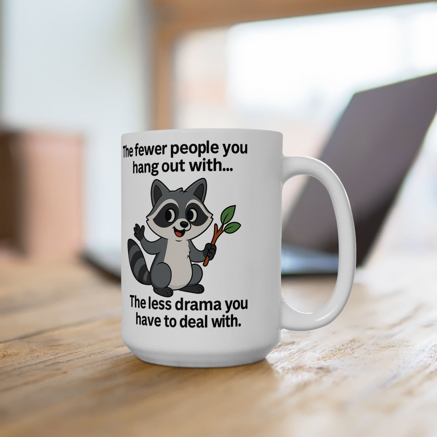 Punny Panda Ceramic Mug - 11oz & 15oz, Cute Animal Gifts, Funny Coffee Mug, Humor for Friends, Office Mug, Unique Tea Cup, raccoon