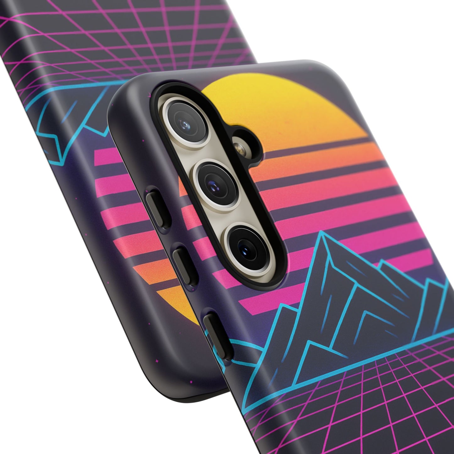 Retro Sunset Phone Case, Vintage Neon Case, 80s Aesthetic Cover, Gift for Tech Lovers, Unique Phone Accessories