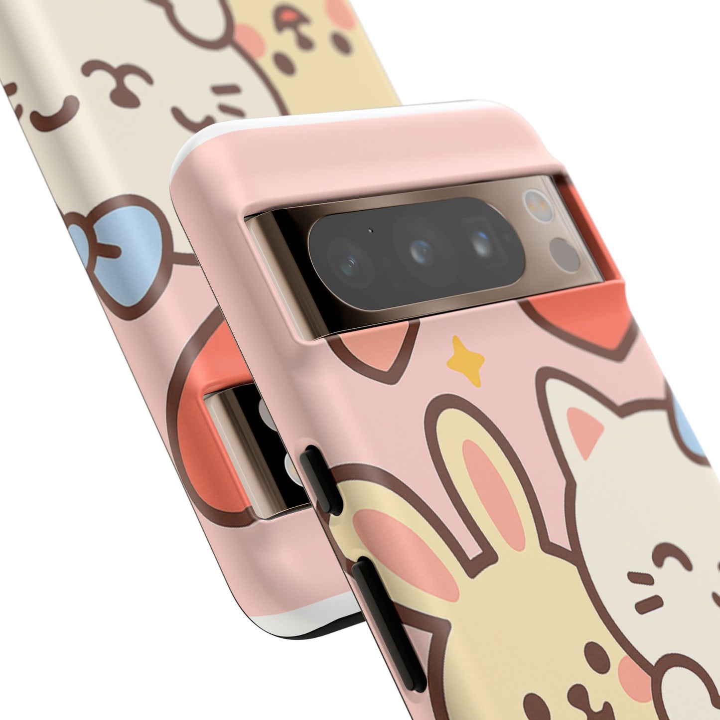 Cute Animal Phone Case -Tough Cases with Bunny and Cat Design, Kawaii Gift for Kids, Birthday, Everyday Use, Phone Accessories, teenage girl