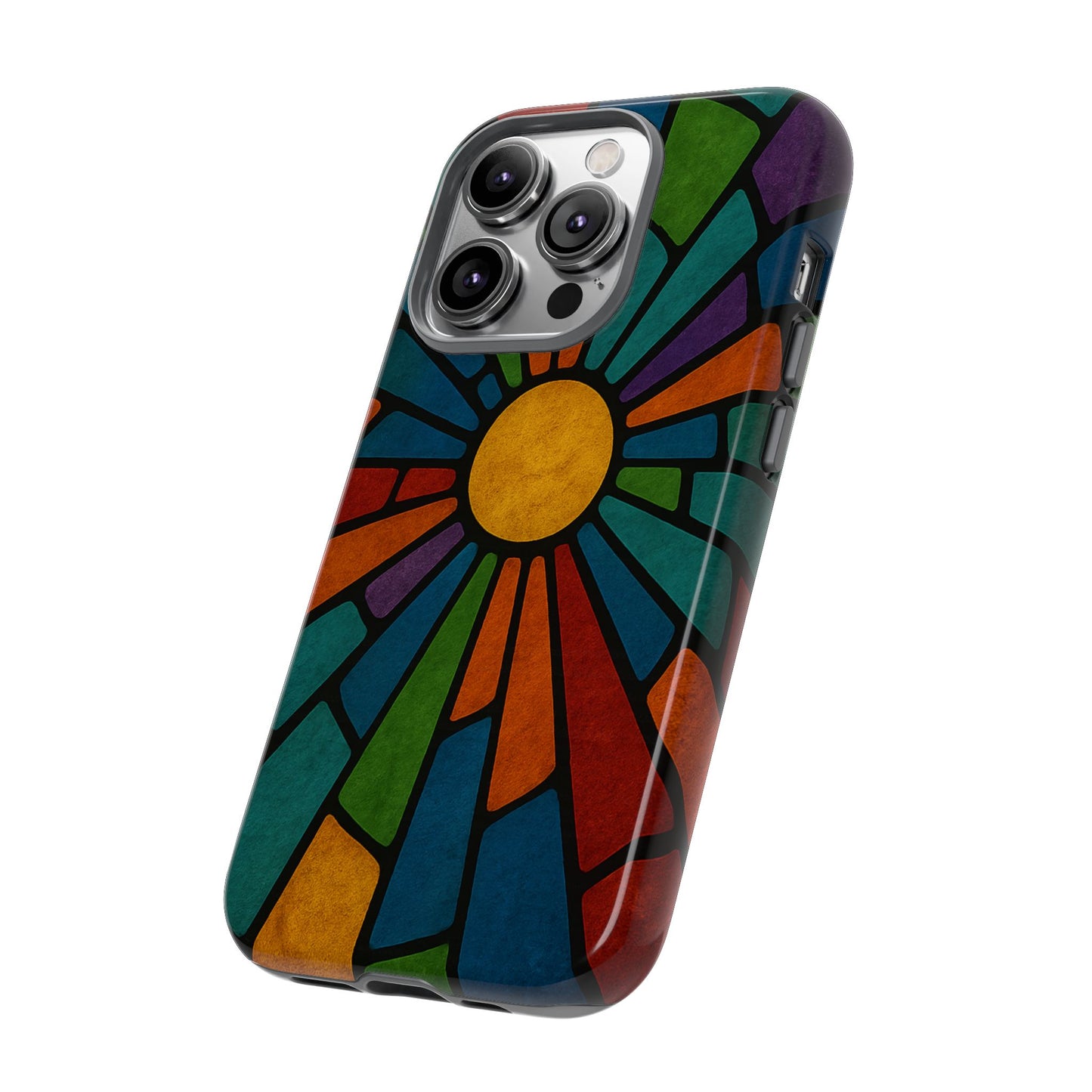 Colorful Stained Glass Phone Case, Tough Cases, Artistic Phone Cover, Vibrant Mobile Accessory, Unique Gift for Art Lovers