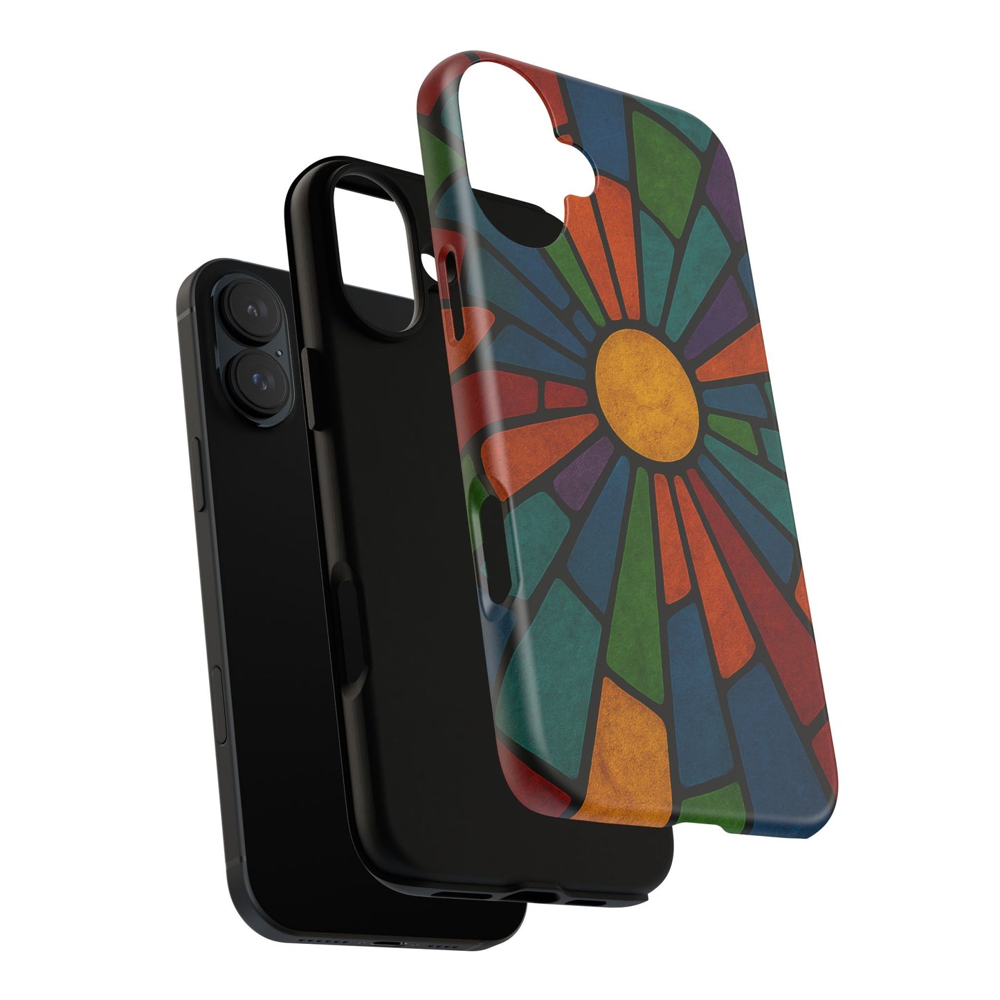 Colorful Stained Glass Phone Case, Tough Cases, Artistic Phone Cover, Vibrant Mobile Accessory, Unique Gift for Art Lovers