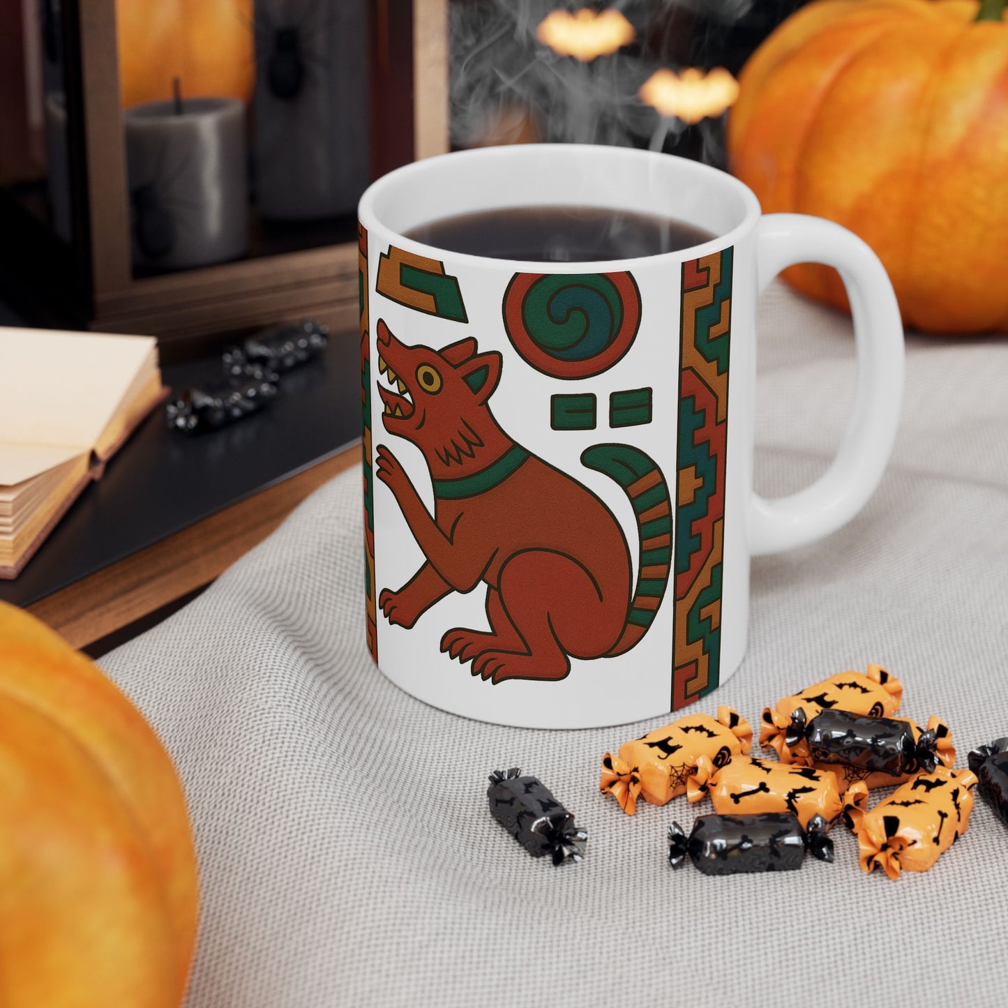 Aztec-Themed Ceramic Mug - Unique Art for Home, Gift for Coffee Lovers, Cultural Gift, Kitchen Decor, Tea Mug, aztec