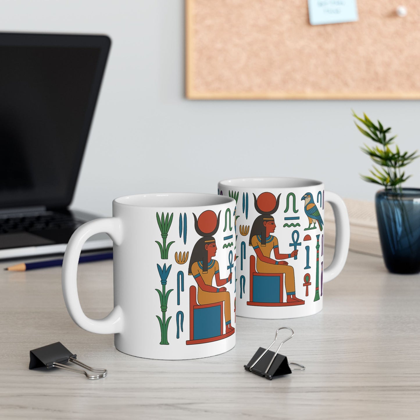 Egyptian-Inspired Ceramic Mug, Perfect Gift for Tea Lovers, Unique Kitchen Decor, Ideal for Birthdays, Special Occasions, Collectibles, Egyptian