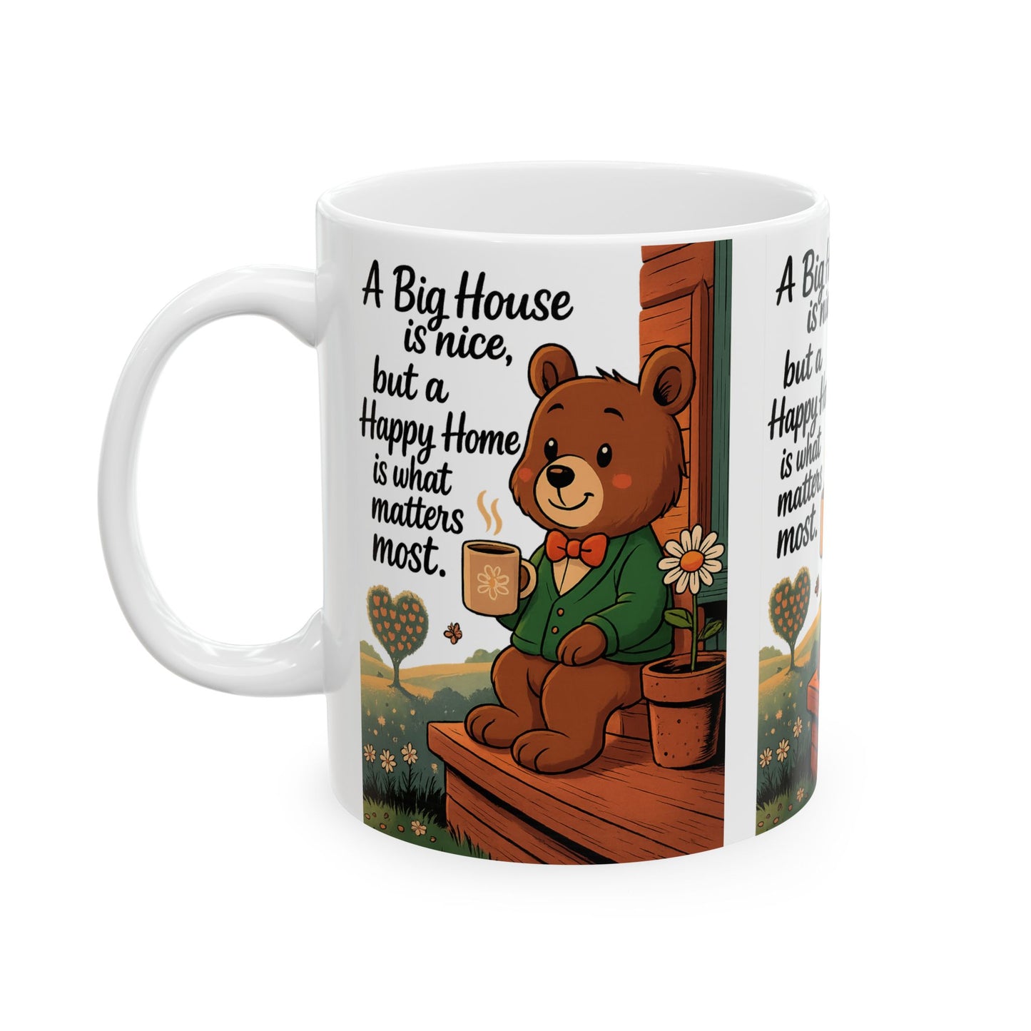 Cozy Bear Inspirational Mug - A Big House is Nice, But a Happy Home Matters Most, Cute Animal Coffee Cup, Gift for Home & Garden [...]