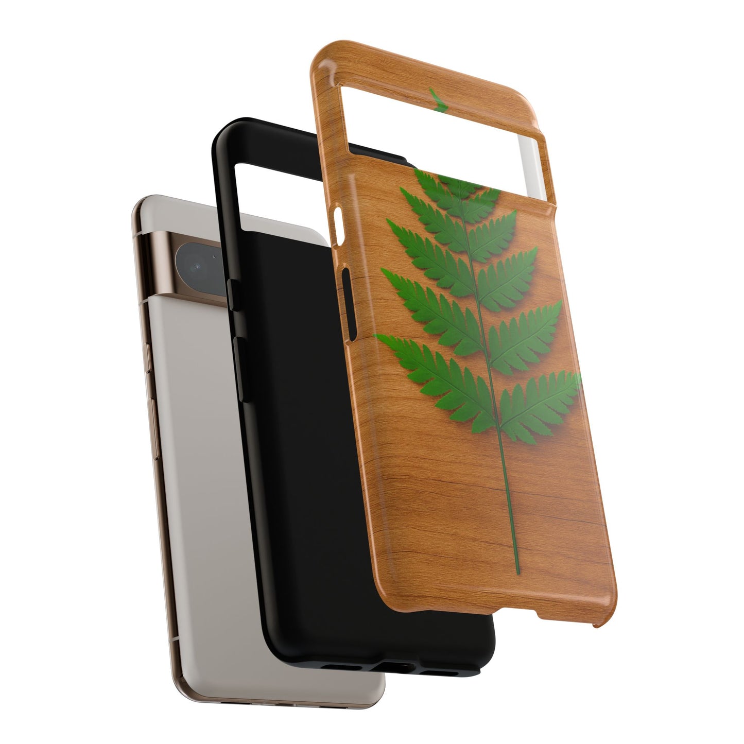 Wooden Fern Phone Case - Eco-Friendly Tough Cases for Nature Lovers, Unique Gift, Customizable Design, Nature-Themed Accessories