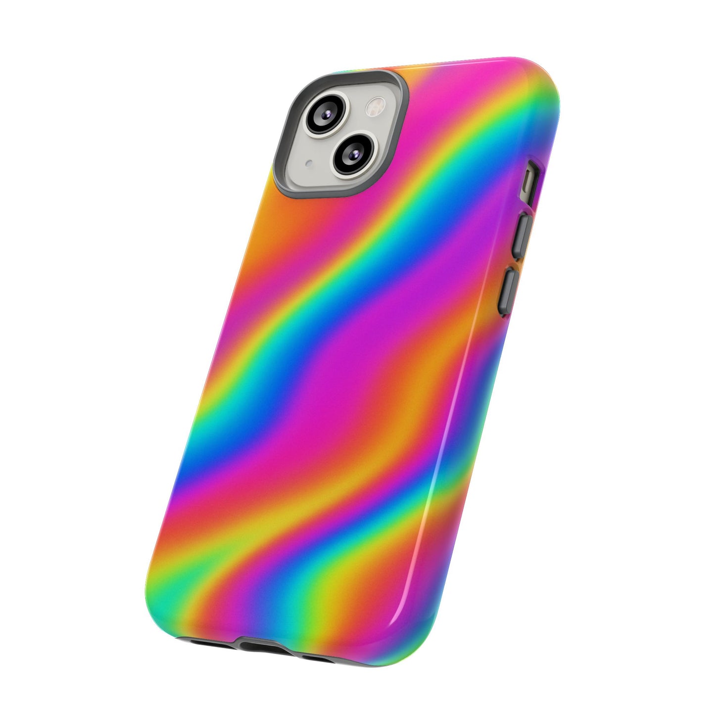 Rainbow Wavy Phone Case - Colorful Tough Cases for Stylish Protection, LGBTQ+ Pride Gift, Trendy Phone Accessory, Birthday, Holiday Present