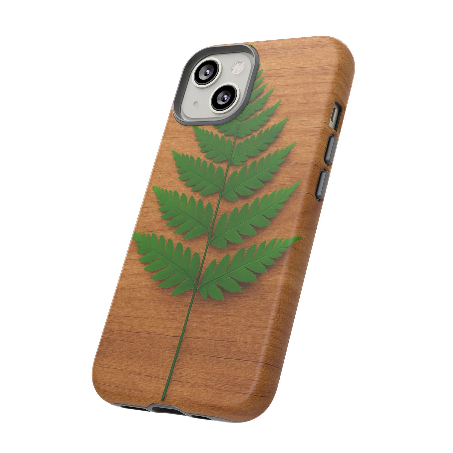 Wooden Fern Phone Case - Eco-Friendly Tough Cases for Nature Lovers, Unique Gift, Customizable Design, Nature-Themed Accessories