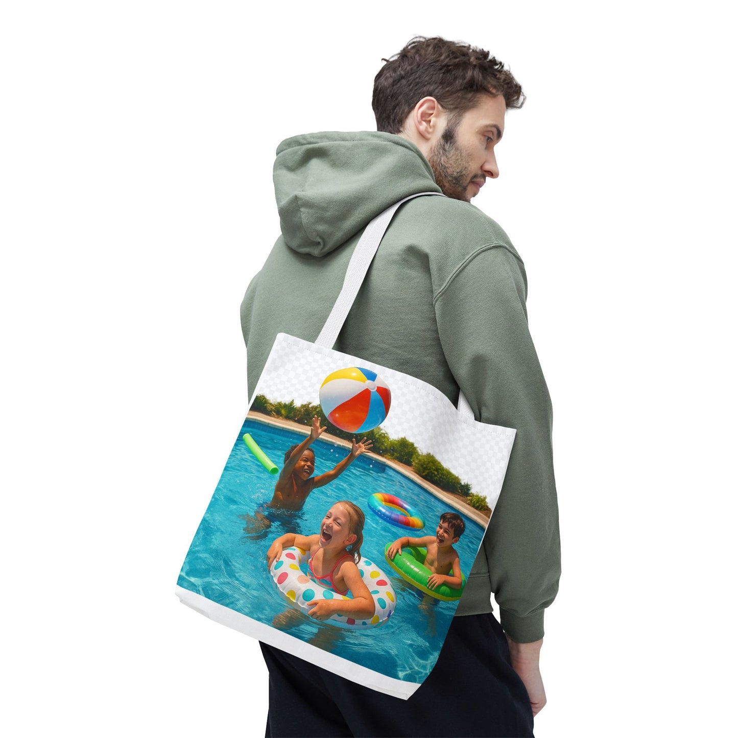 Fun Summer Tote Bag, Beach Bag, Poolside Accessory, Vacation Tote, Kids Swimming Tote, Colorful Pool Party Bag