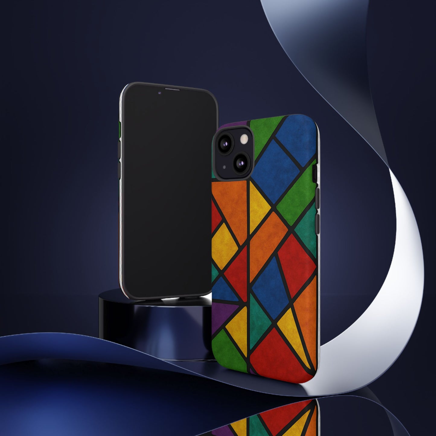 Colorful Phone Case, Stained Glass Pattern, Artistic Phone Cover, Unique Smartphone Protection, Vibrant Gift for All Occasions