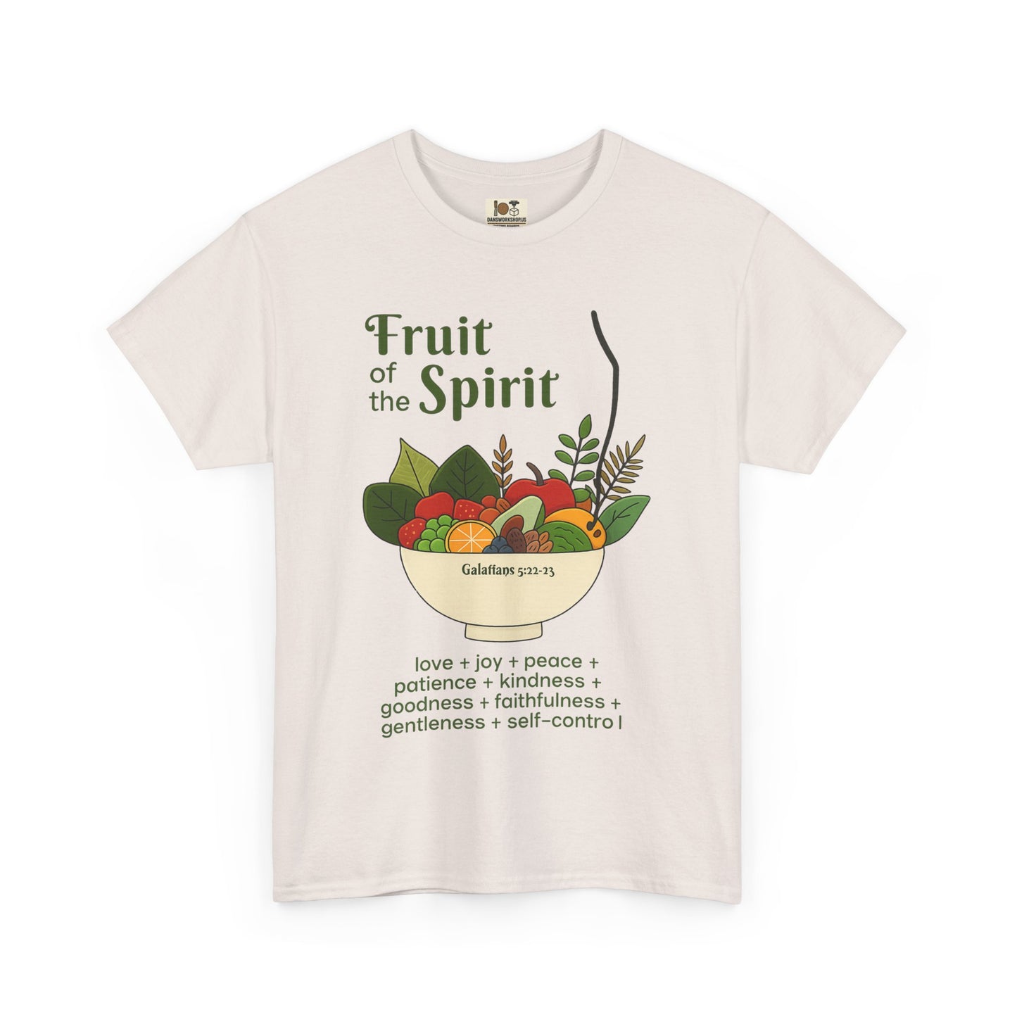 Spiritual Fruit Tee, Unisex Heavy Cotton Shirt, Motivational Gift for Christians, Faith Inspired Apparel, Kindness & Peace Shirt