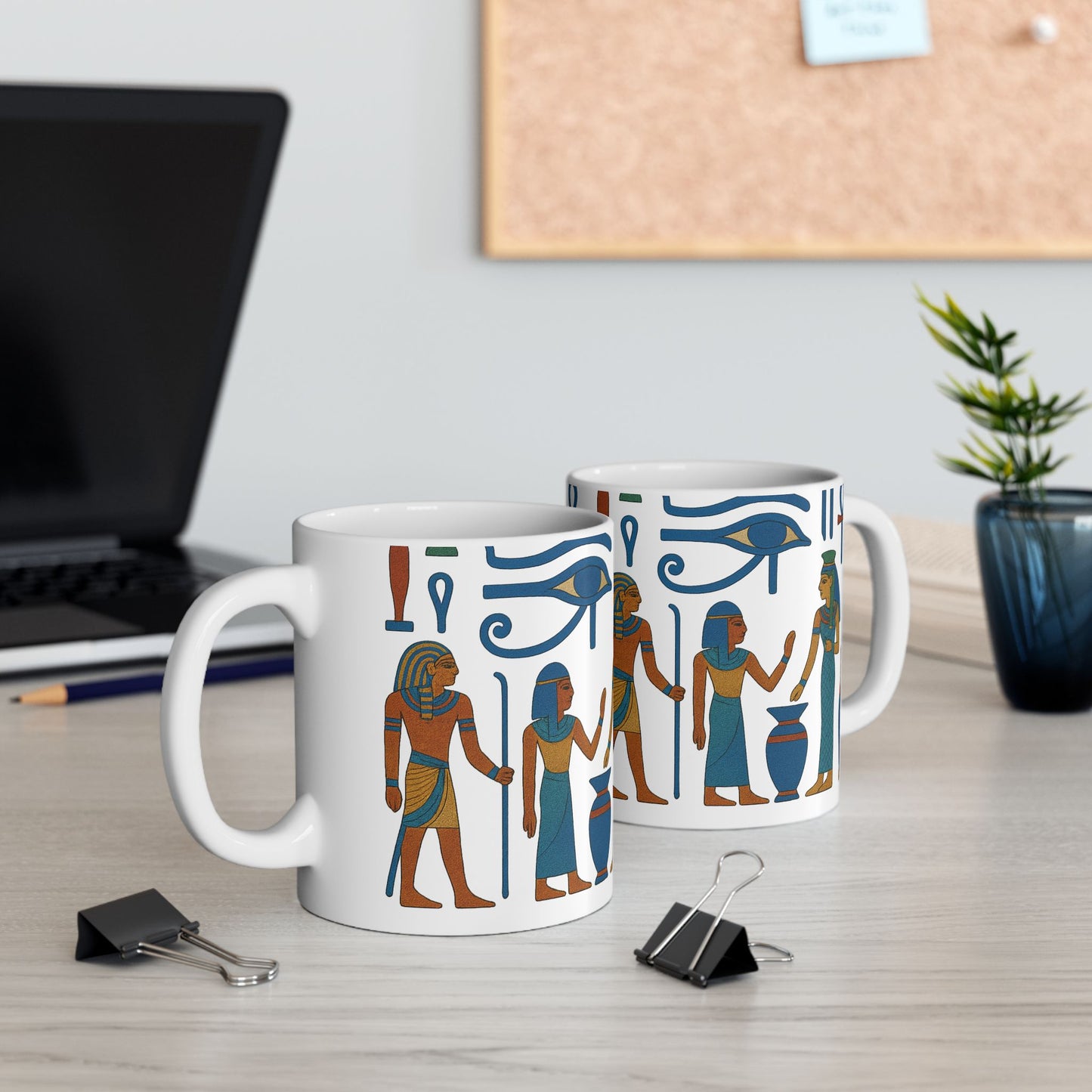 Ancient Egyptian Ceramic Mug, Art Deco Mug, Unique Coffee Cup, Gift for History Lovers, Home Decor, Egyptian