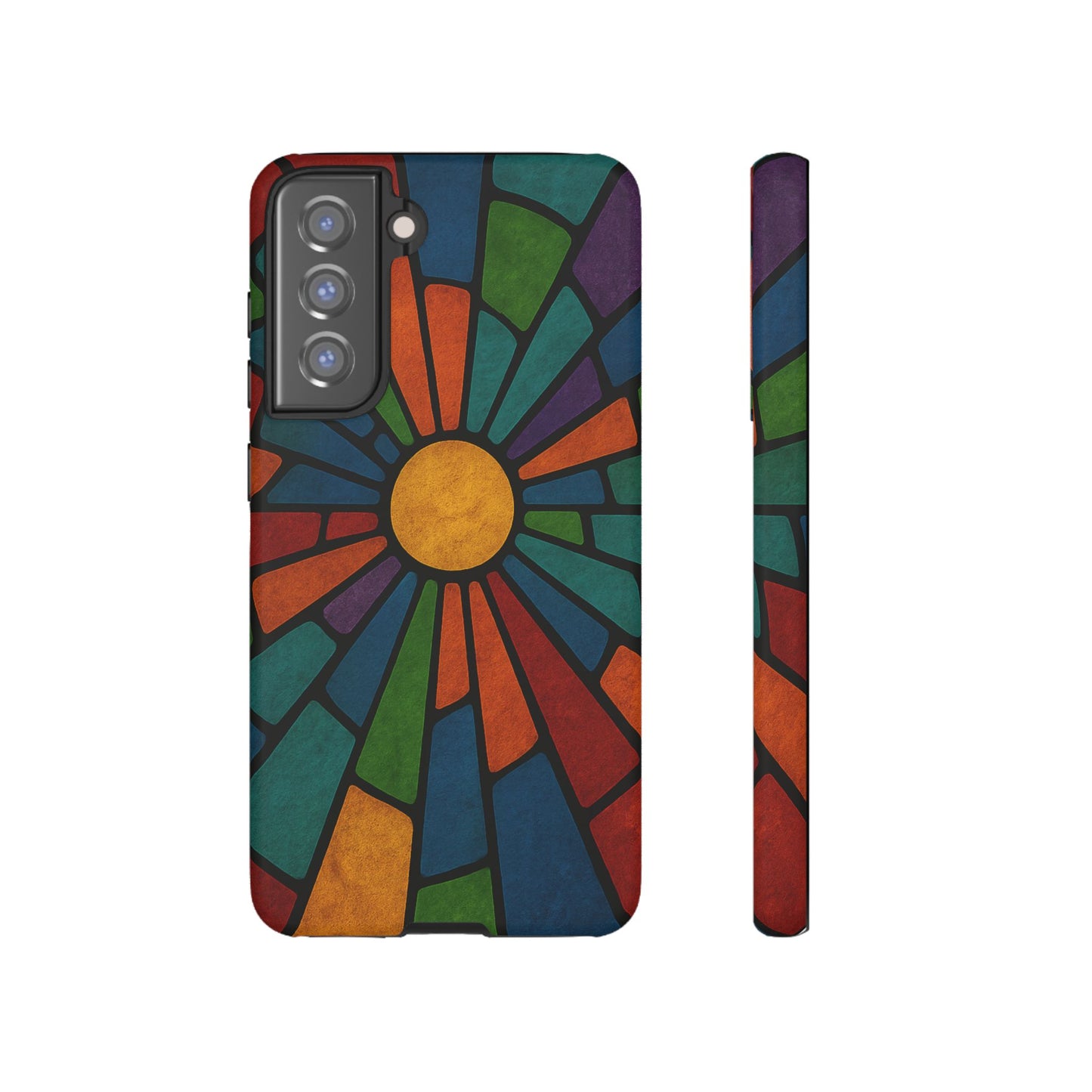 Colorful Stained Glass Phone Case, Tough Cases, Artistic Phone Cover, Vibrant Mobile Accessory, Unique Gift for Art Lovers