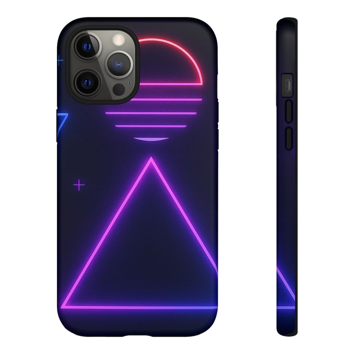 Retro Neon Phone Case, Tough Cases for iPhone, 80s Aesthetic Phone Cover, Abstract Neon Design, Gift for Tech Lovers