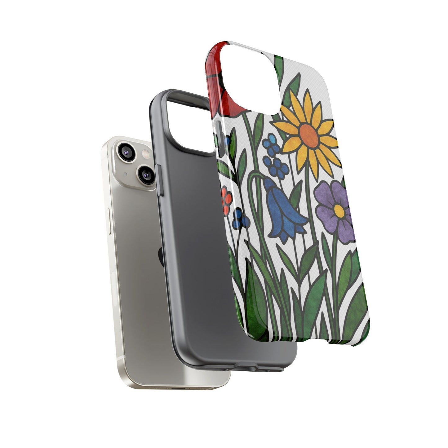 Floral Phone Case, Vibrant Flower Design, Tough Protection, Gift for Nature Lovers, Spring Decor