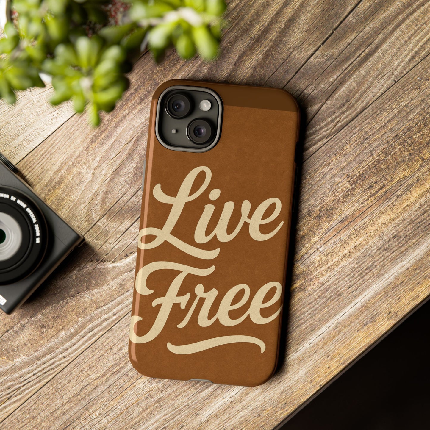 Live Free Phone Case, Tough Cases, Inspirational Phone Accessories, Gift for Adventurers, Customizable Design, Unique Tech Gifts