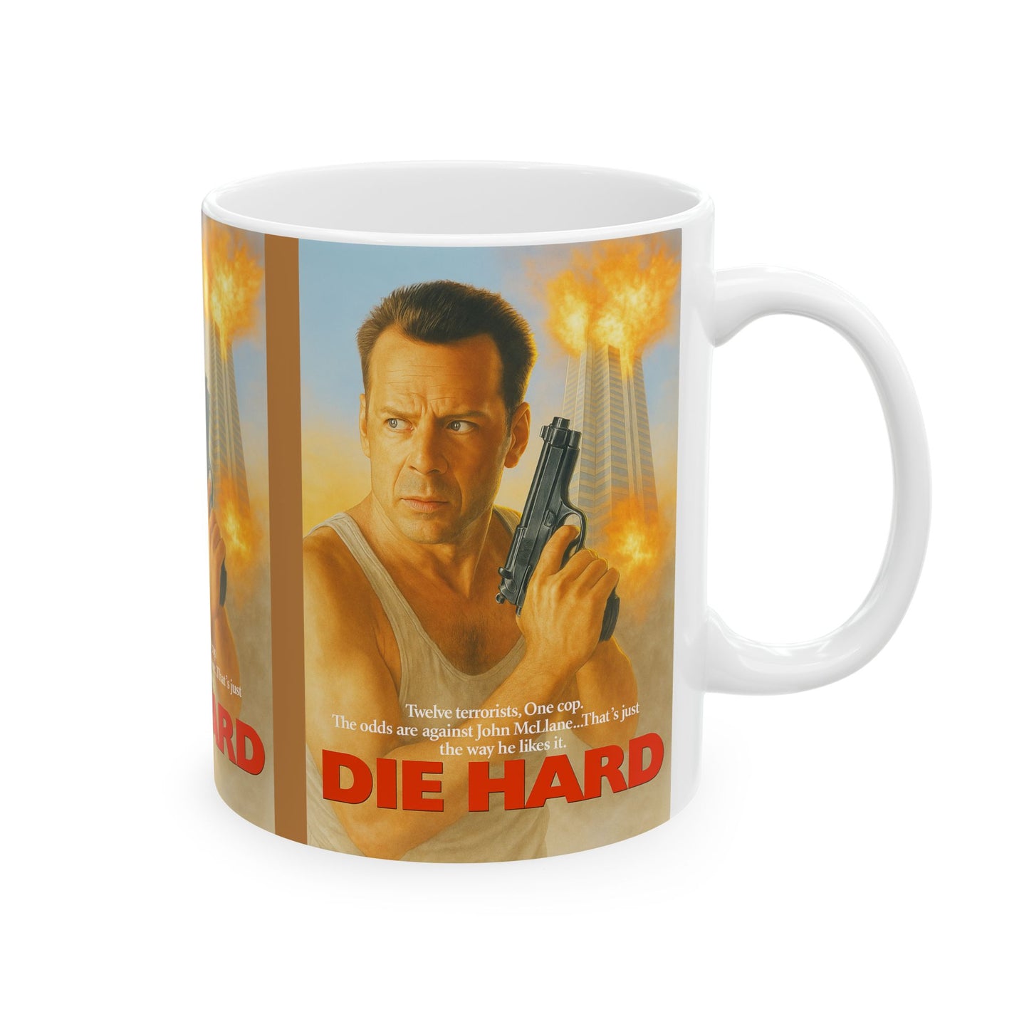 Die Hard Ceramic Mug - Retro Movie Gift, Coffee Lover's Mug, Unique Kitchen Decor, Die Hard Fan Gift, Pop Culture Collectible
