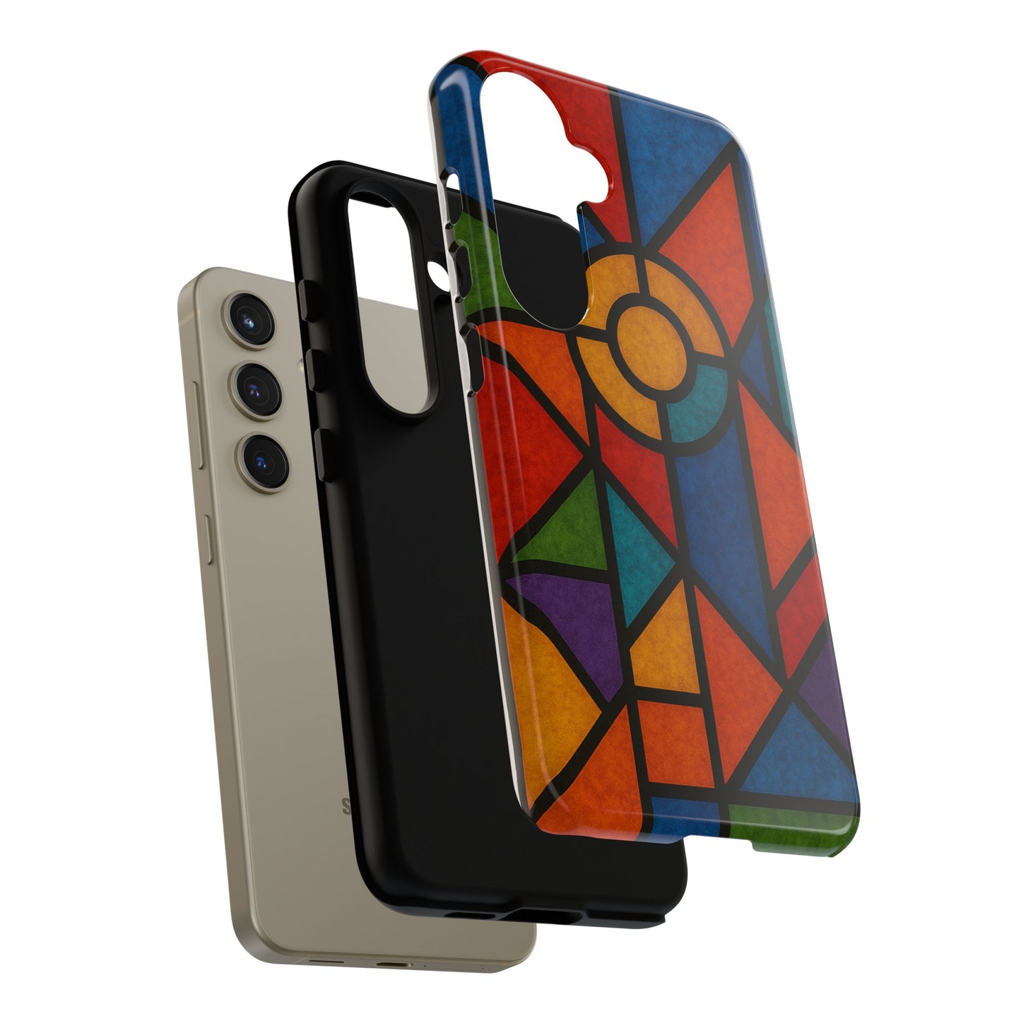 Colorful Stained Glass Phone Case, Artistic Phone Cover, Vibrant Protective Case, Unique Gift for Art Lovers, Stylish Smartphone Accessory