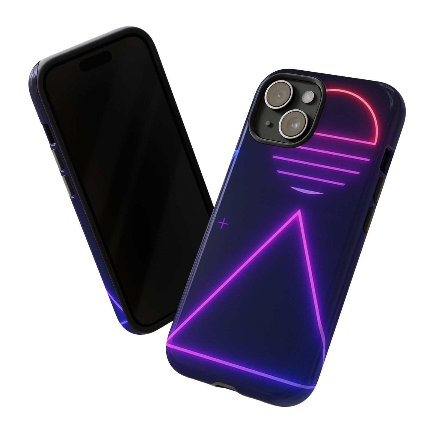 Retro Neon Phone Case, Tough Cases for iPhone, 80s Aesthetic Phone Cover, Abstract Neon Design, Gift for Tech Lovers