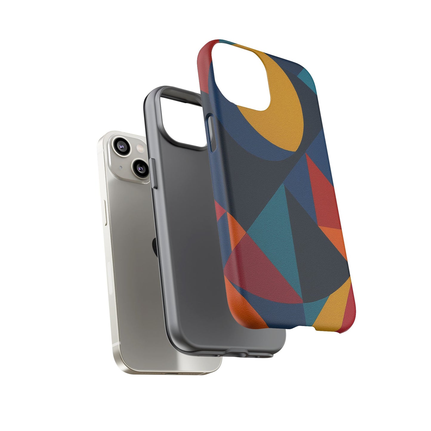 Vibrant Phone Case, Colorful Phone Cover, Geometric Design, Artistic Gift, Trendy Accessory, Vibrant Colors, Unique Design