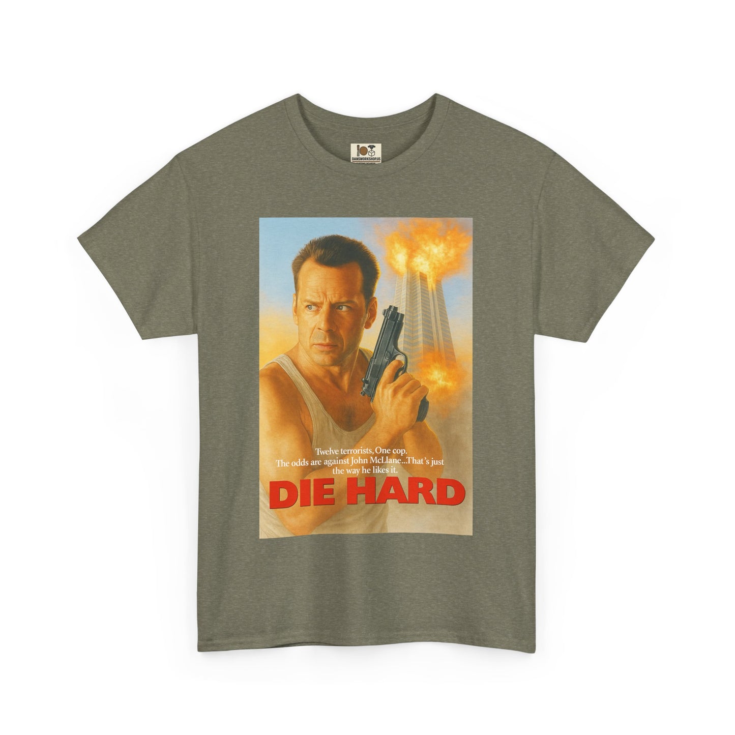 Die Hard Unisex Heavy Cotton Tee - Retro Movie Shirt, Action Film Apparel, Gifts for Movie Lovers, Vintage Tee, Casual Wear