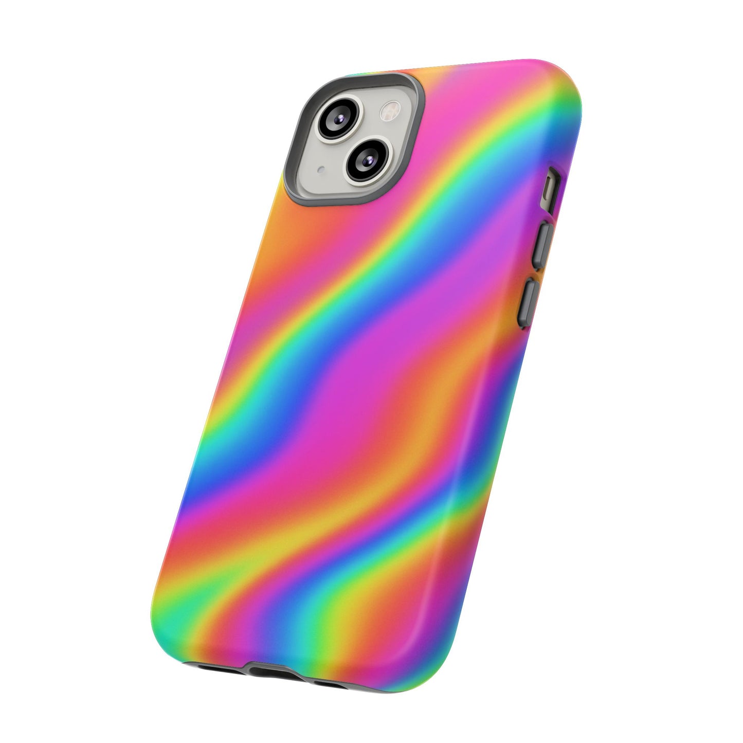 Rainbow Wavy Phone Case - Colorful Tough Cases for Stylish Protection, LGBTQ+ Pride Gift, Trendy Phone Accessory, Birthday, Holiday Present