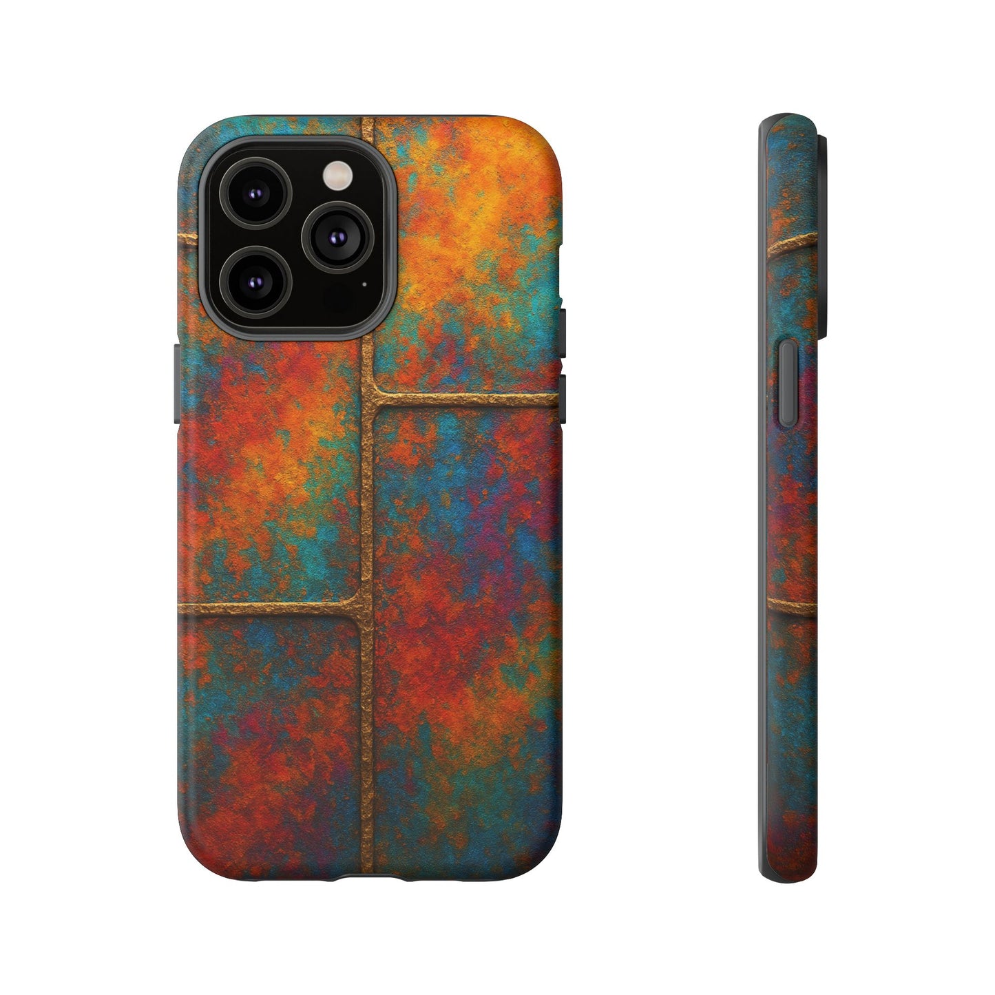 Colorful Textured Phone Case, Vibrant iPhone Cover, Tough Protective Shell, Unique Mobile Accessory, Artisan Phone Protection