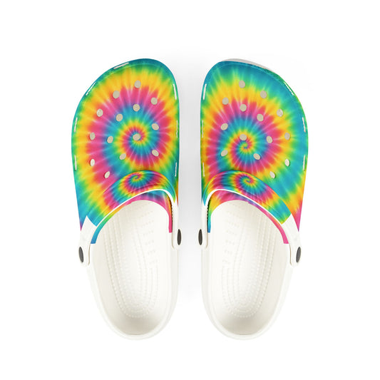 Tie-Dye EVA Foam Clogs - Fun, Stylish, Comfortable Casual Footwear for Summer Adventures, Festivals, Beach, Gardening, Daily Wear