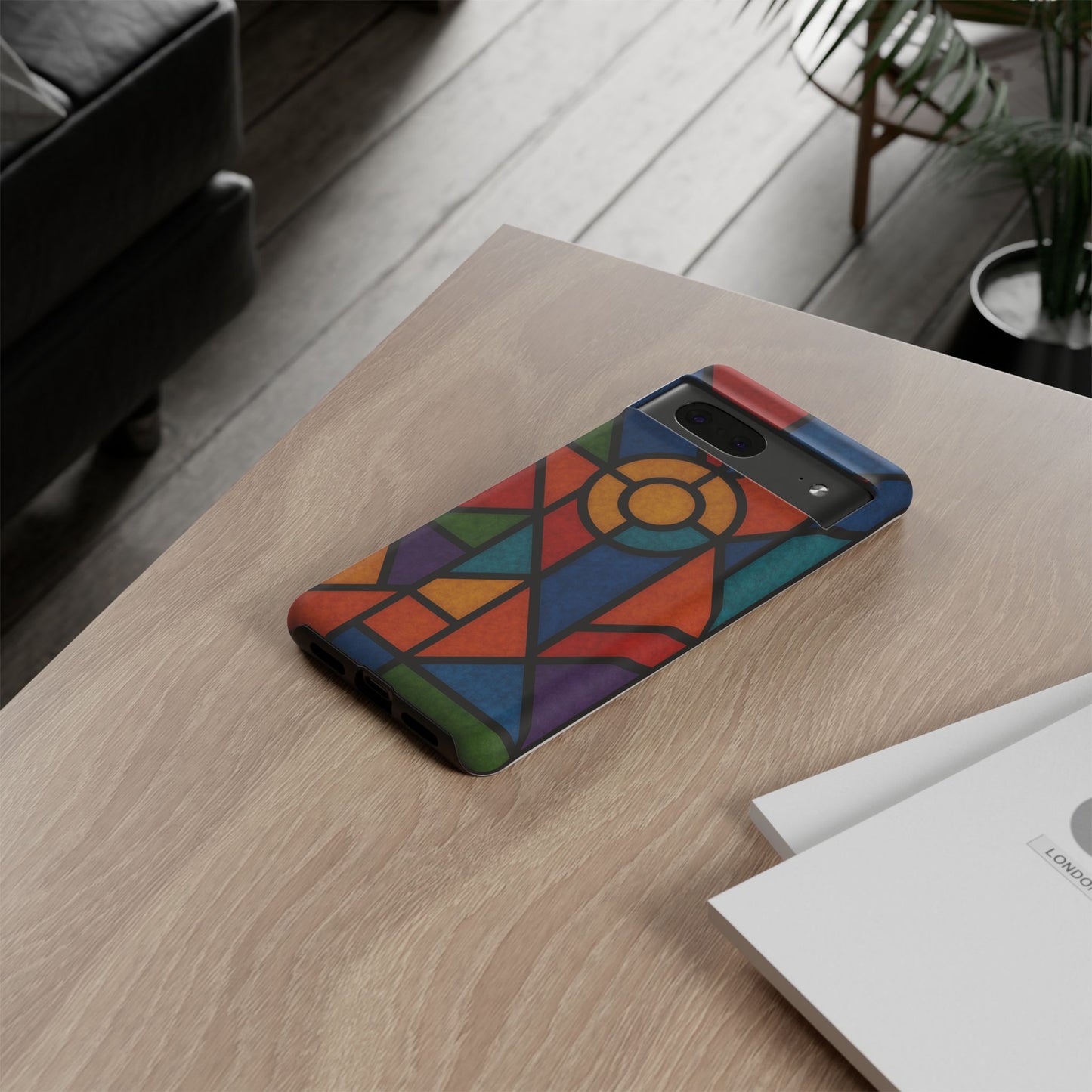 Colorful Stained Glass Phone Case, Artistic Phone Cover, Vibrant Protective Case, Unique Gift for Art Lovers, Stylish Smartphone Accessory