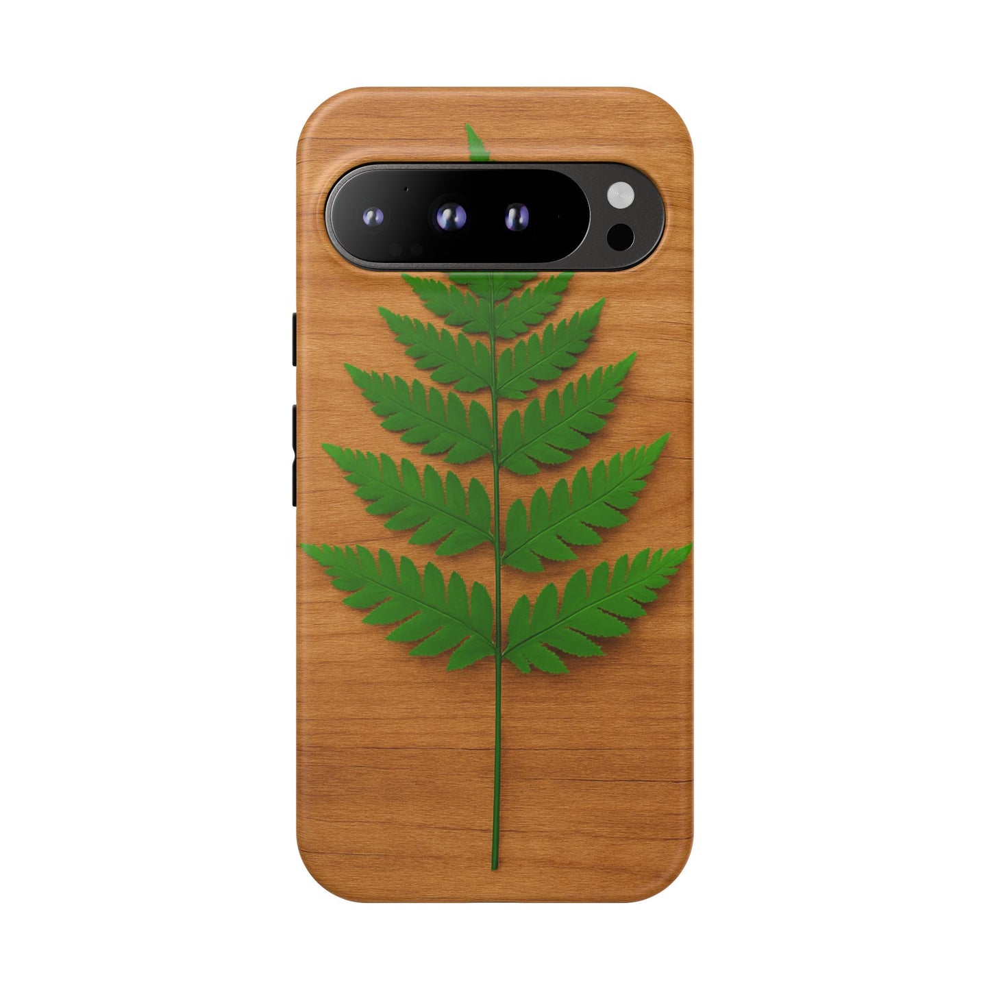 Wooden Fern Phone Case - Eco-Friendly Tough Cases for Nature Lovers, Unique Gift, Customizable Design, Nature-Themed Accessories