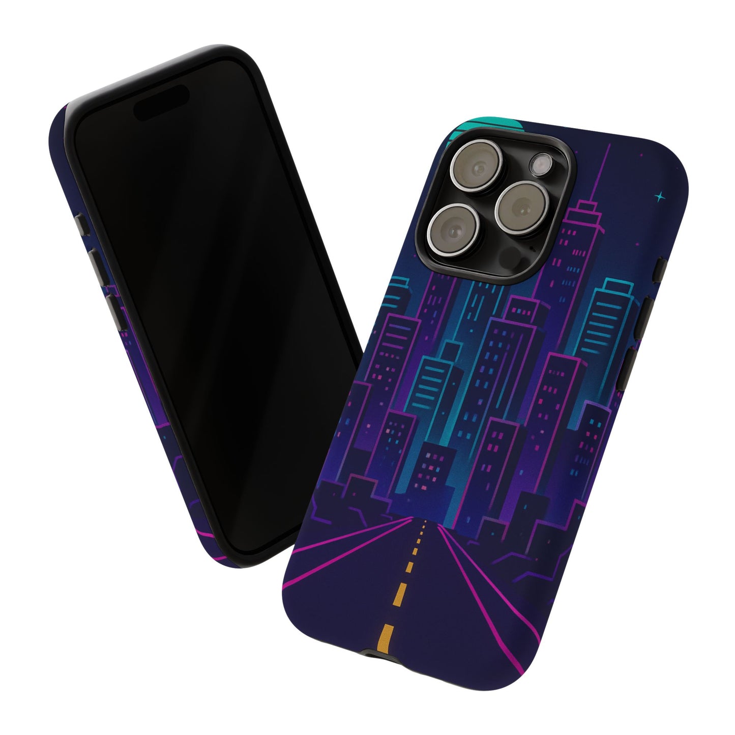 Cityscape Phone Case, Tough Cases, Urban Style, Nighttime Vibe, Phone Cover, Gift for City Lovers, Modern Design