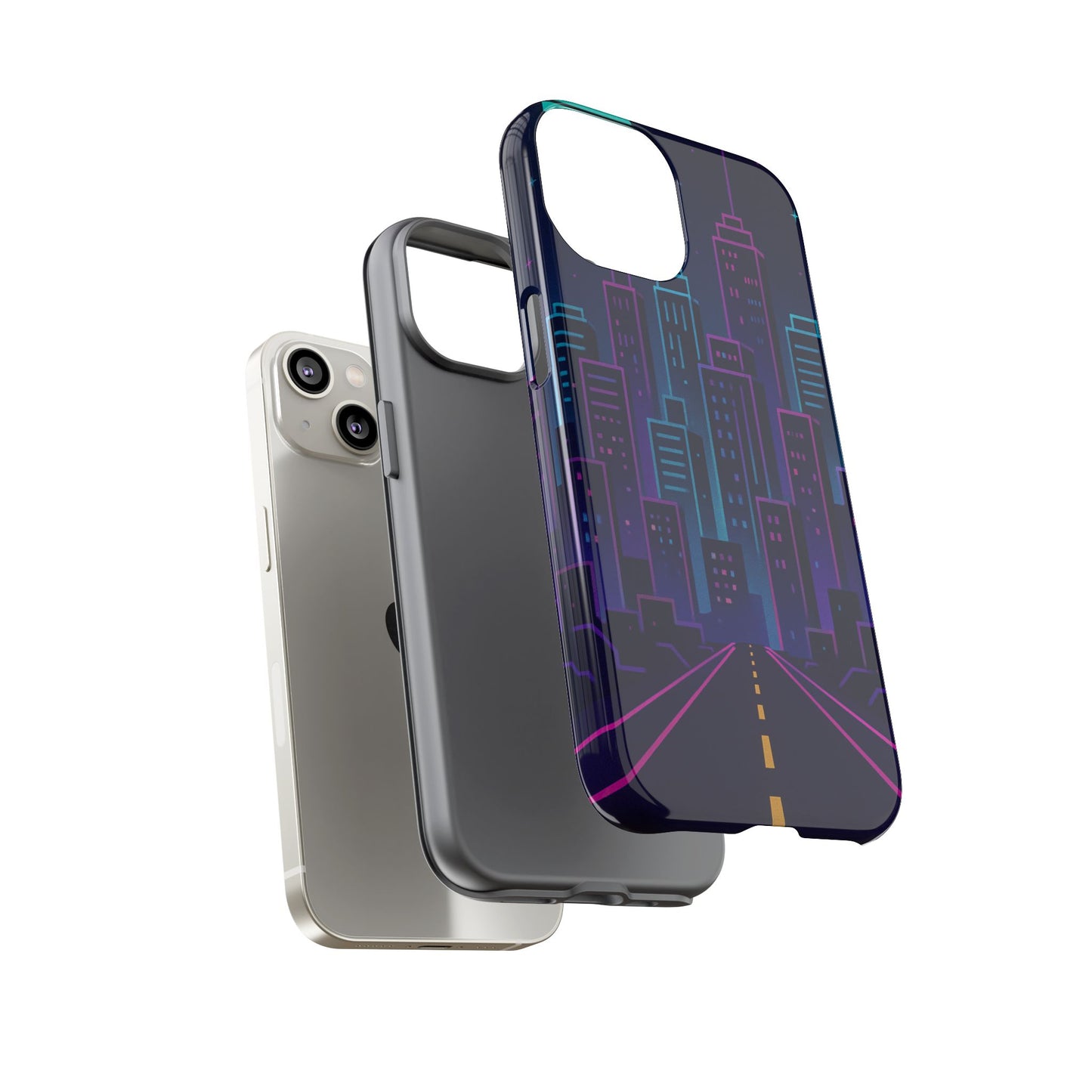 Cityscape Phone Case, Tough Cases, Urban Style, Nighttime Vibe, Phone Cover, Gift for City Lovers, Modern Design