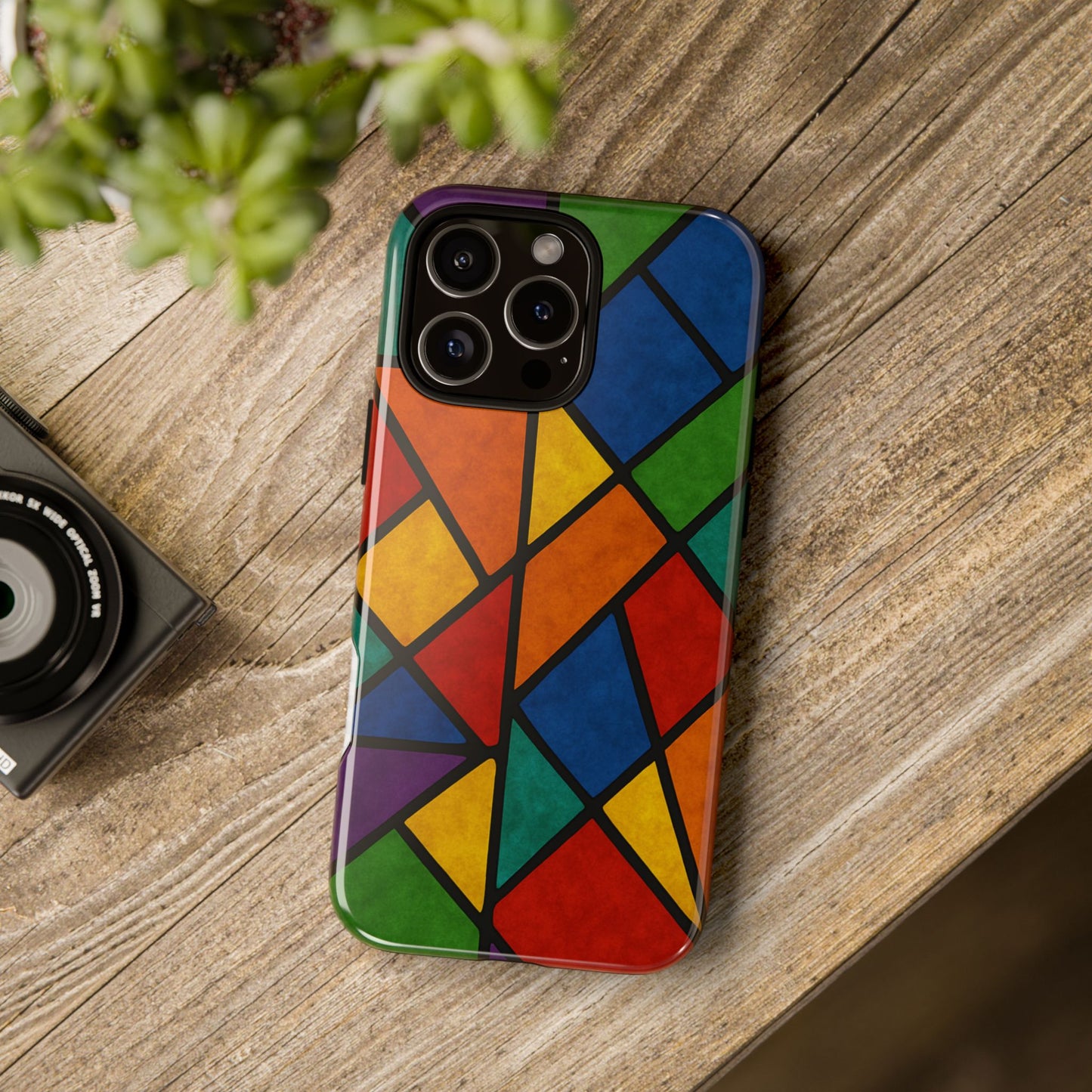Colorful Phone Case, Stained Glass Pattern, Artistic Phone Cover, Unique Smartphone Protection, Vibrant Gift for All Occasions