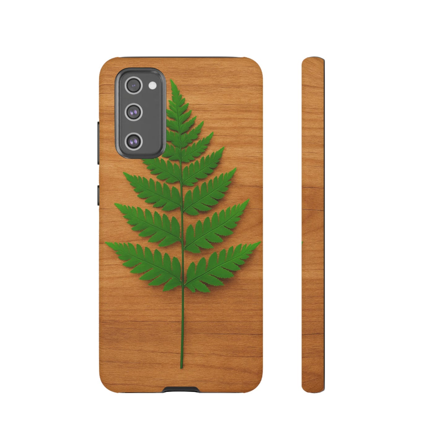 Wooden Fern Phone Case - Eco-Friendly Tough Cases for Nature Lovers, Unique Gift, Customizable Design, Nature-Themed Accessories
