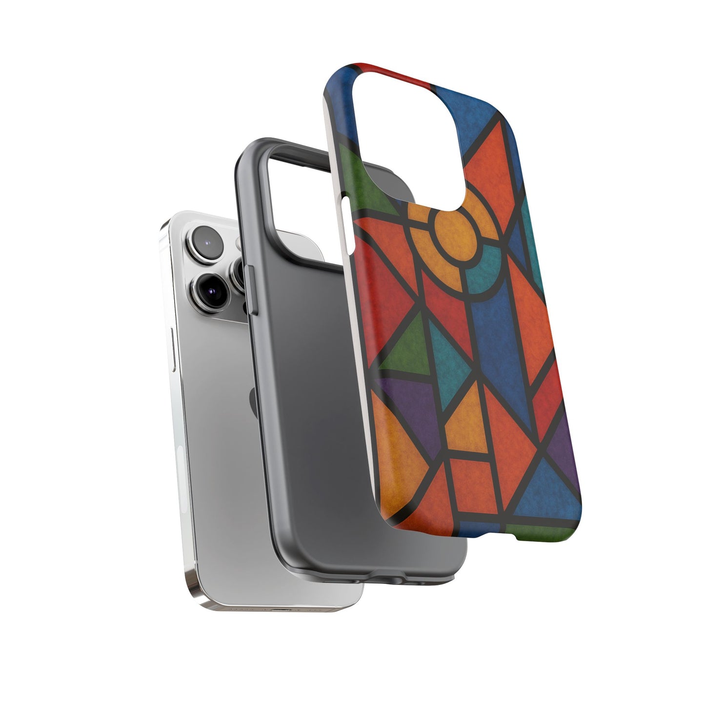 Colorful Stained Glass Phone Case, Artistic Phone Cover, Vibrant Protective Case, Unique Gift for Art Lovers, Stylish Smartphone Accessory
