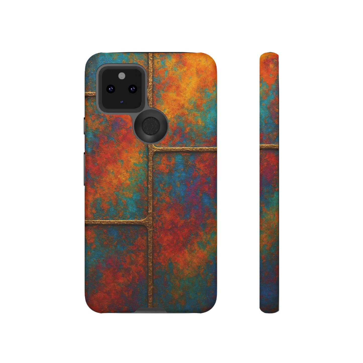 Colorful Textured Phone Case, Vibrant iPhone Cover, Tough Protective Shell, Unique Mobile Accessory, Artisan Phone Protection