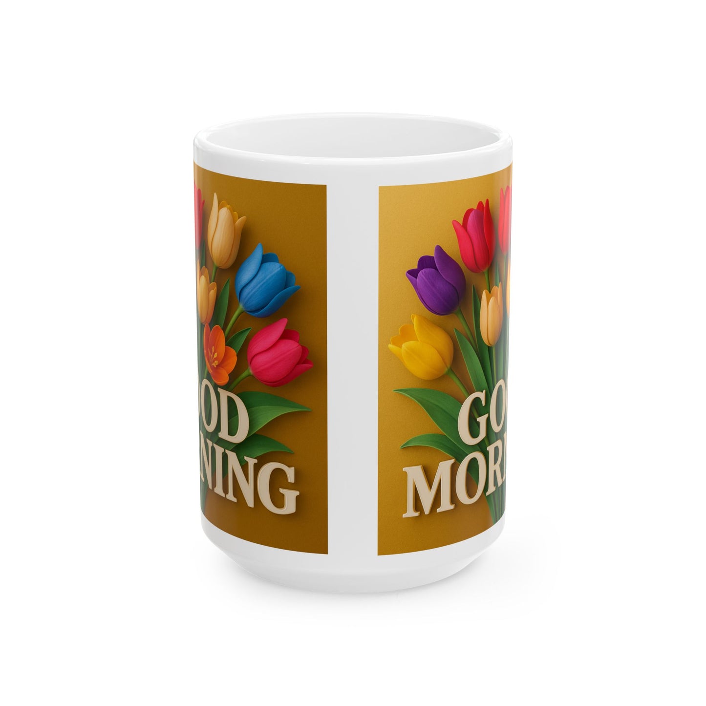 Bright Floral 'Good Morning' Ceramic Mug - Perfect for Gifts, Home Decor, [...]