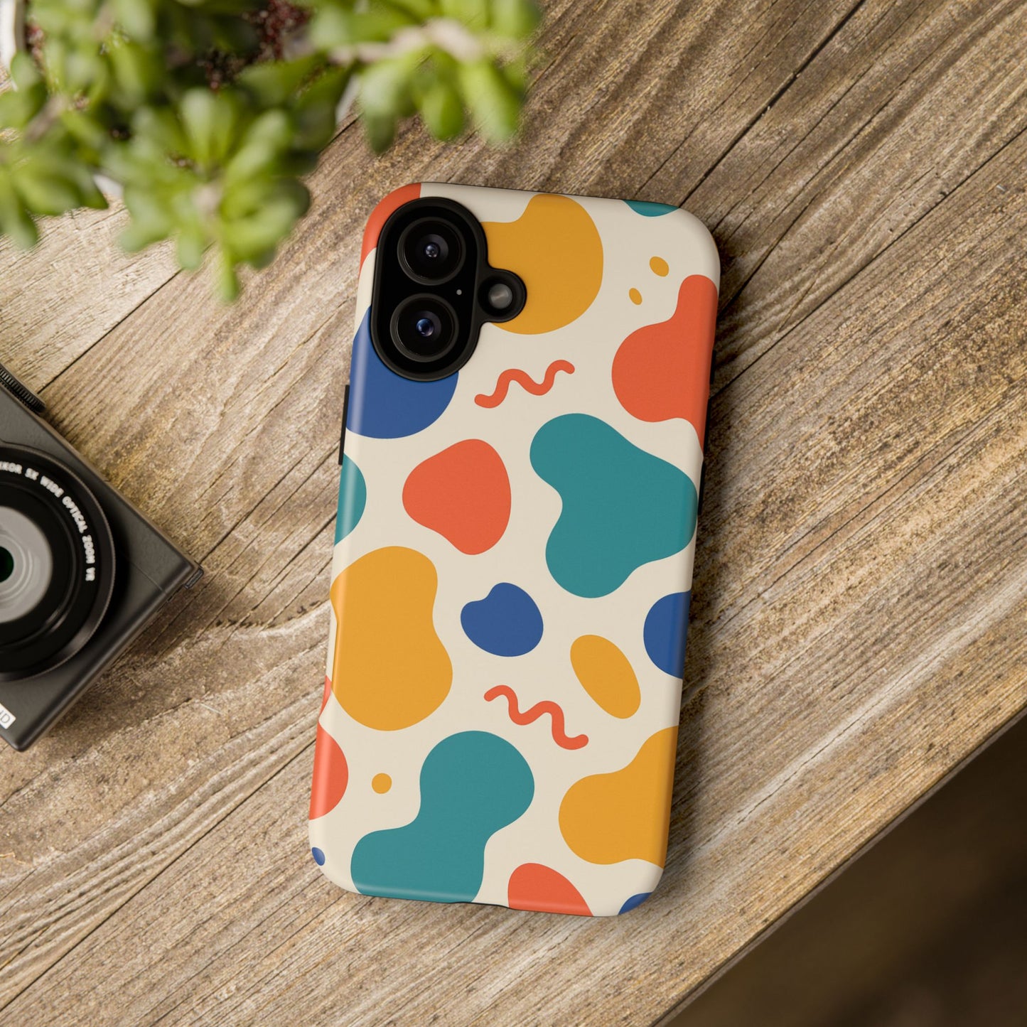 Colorful Phone Case with Abstract Design, Stylish Phone Cover, Trendy Tech Accessory for Her, Unique Gift Idea, Fun Patterned Case