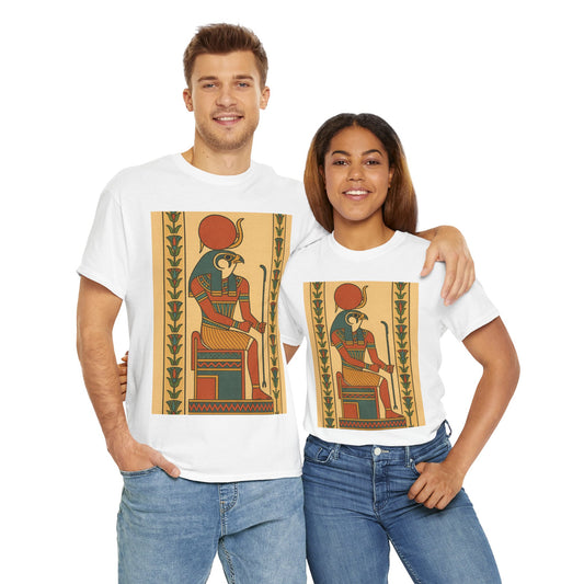 Egyptian Art Unisex Heavy Cotton Tee, Vintage Graphic Shirt, Gift for Art Lovers, Creative Daily Wear, Unique Museum Style