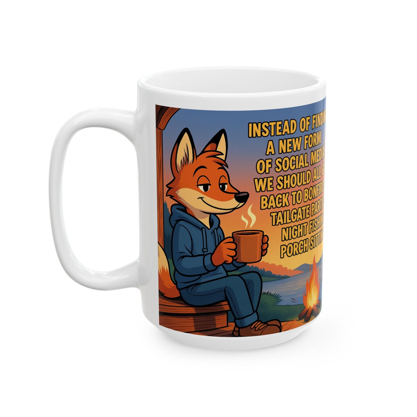 Cozy Fox Ceramic Mug - Perfect for Campfires, Bonfires, and Relaxation | Whimsical Coffee Cup, Gift for Nature Lovers, Outdoor [...]