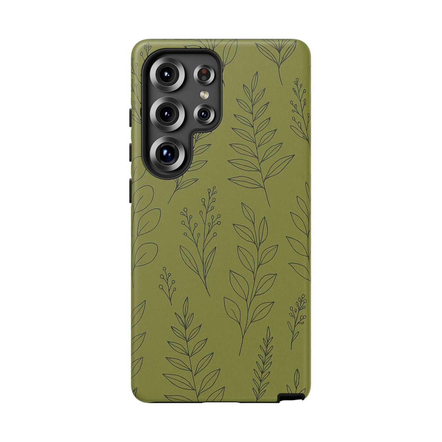 Stylish Phone Case, Botanical Design, Tough Phone Cover, Green Floral Case, Nature Inspired Gift, Eco-Friendly Accessory