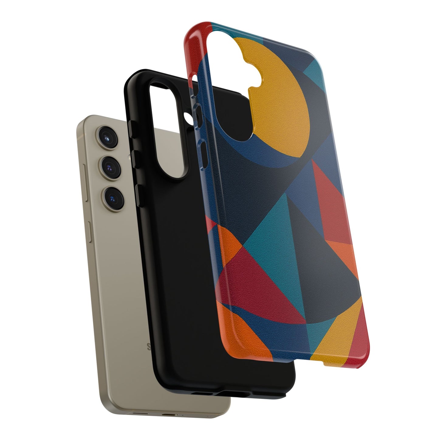 Vibrant Phone Case, Colorful Phone Cover, Geometric Design, Artistic Gift, Trendy Accessory, Vibrant Colors, Unique Design