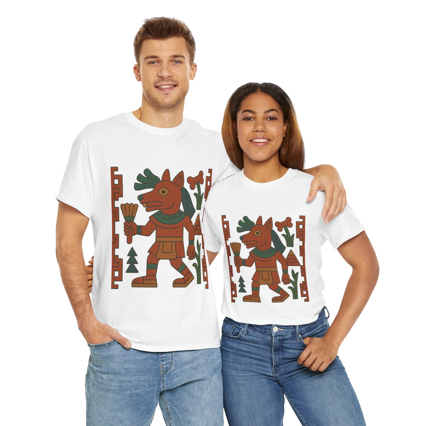 Cultural Graphic Tee, Unisex Cotton T-Shirt, Artistic Apparel, Ethnic Design Shirt, Gift for Art Lovers, Festival Clothing, Aztec
