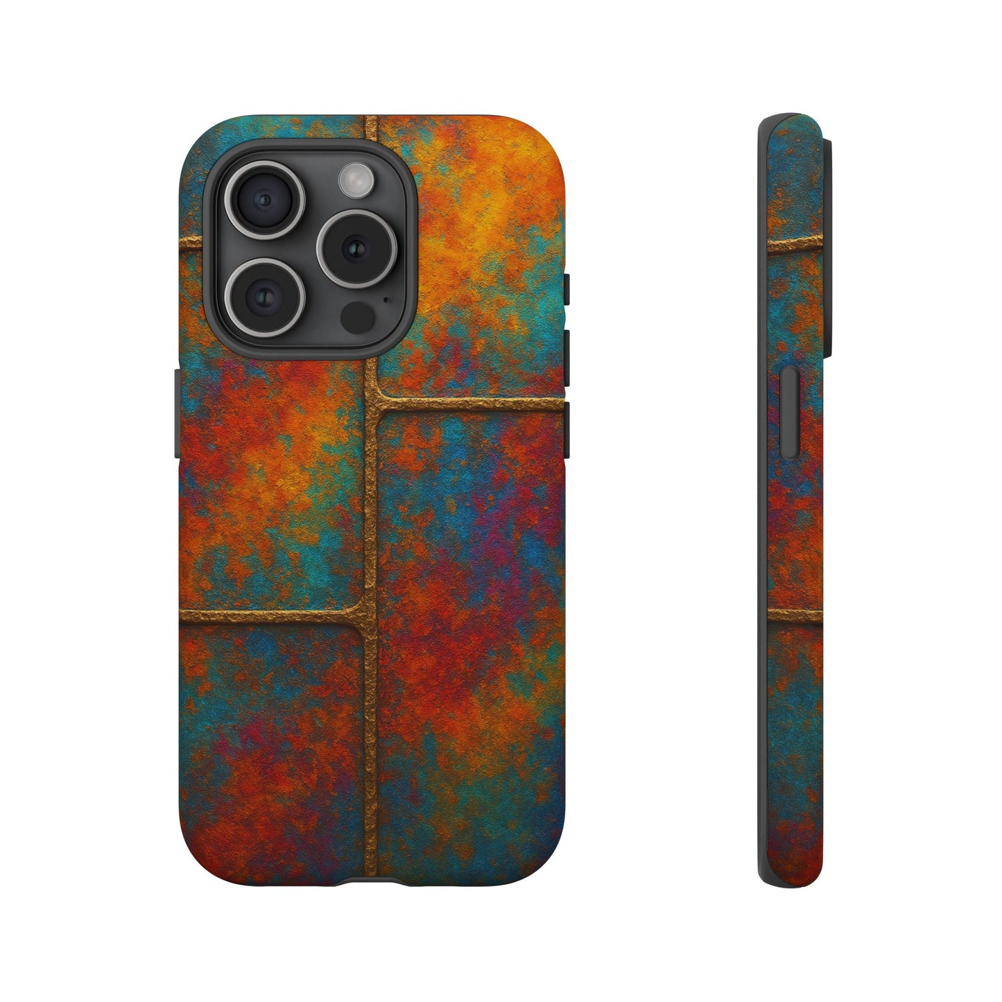 Colorful Textured Phone Case, Vibrant iPhone Cover, Tough Protective Shell, Unique Mobile Accessory, Artisan Phone Protection