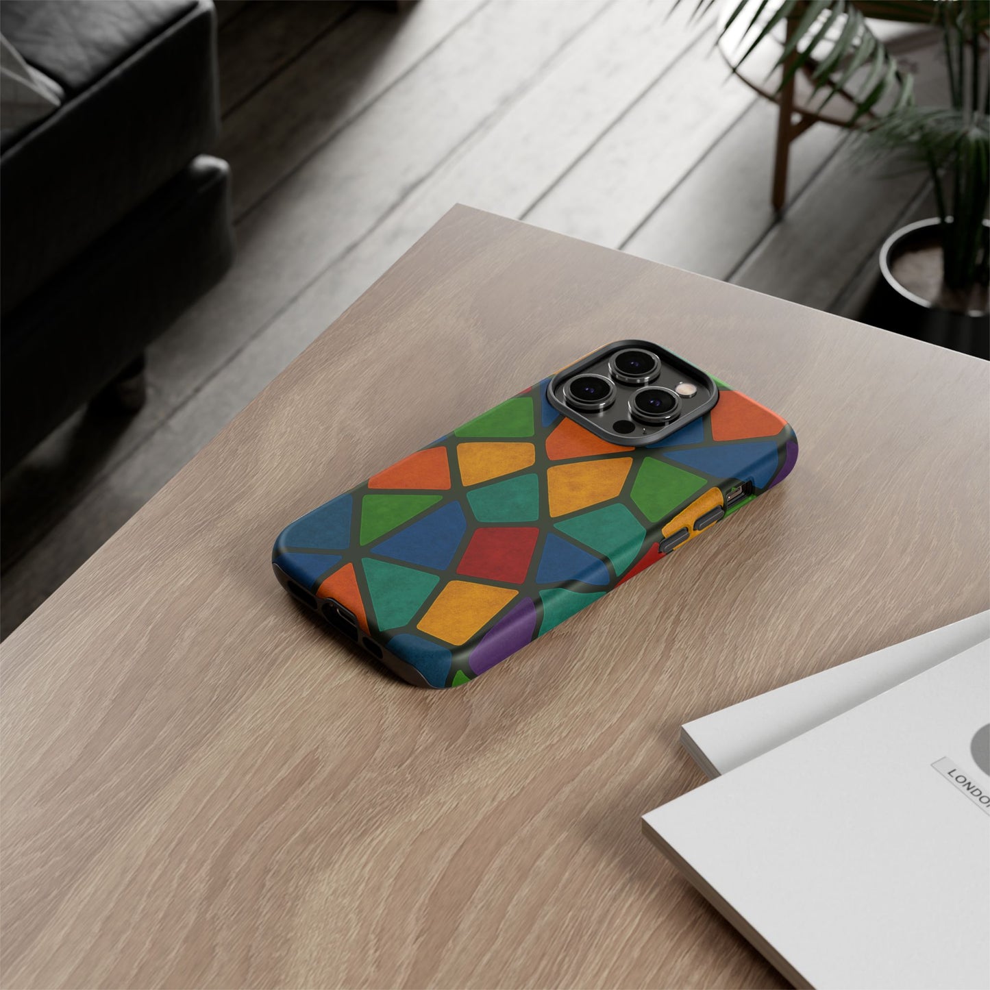 Colorful Mosaic Phone Case, Tough Cell Phone Cover, Vibrant Smartphone Protector, Unique Gift for Weddings, Birthday, Holidays