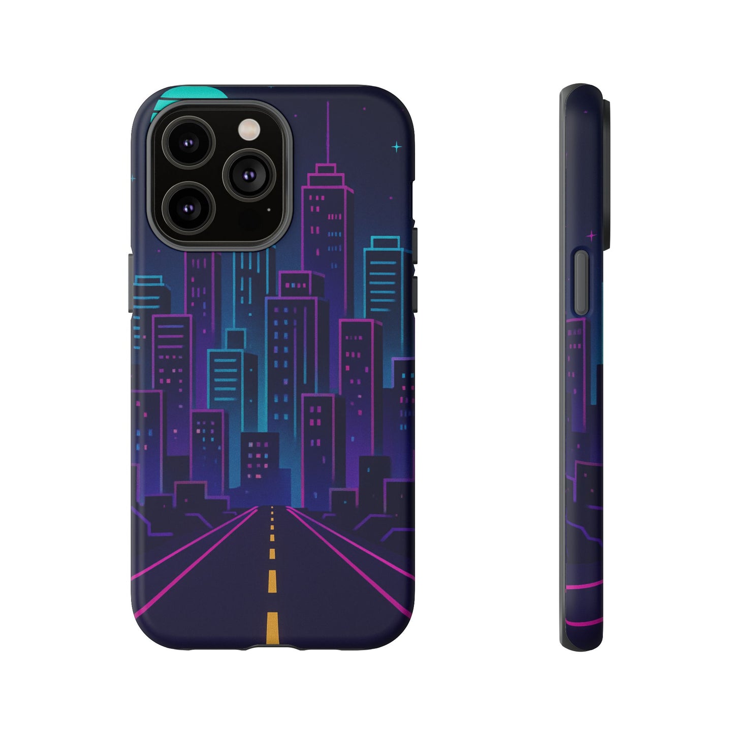 Cityscape Phone Case, Tough Cases, Urban Style, Nighttime Vibe, Phone Cover, Gift for City Lovers, Modern Design