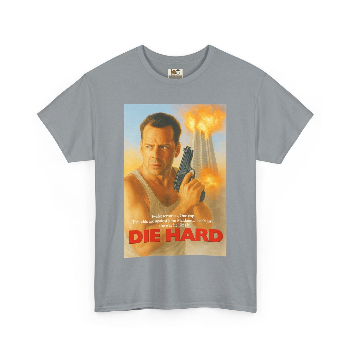 Die Hard Unisex Heavy Cotton Tee - Retro Movie Shirt, Action Film Apparel, Gifts for Movie Lovers, Vintage Tee, Casual Wear