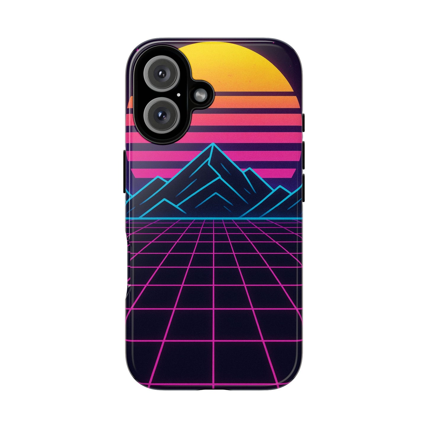 Retro Sunset Phone Case, Vintage Neon Case, 80s Aesthetic Cover, Gift for Tech Lovers, Unique Phone Accessories